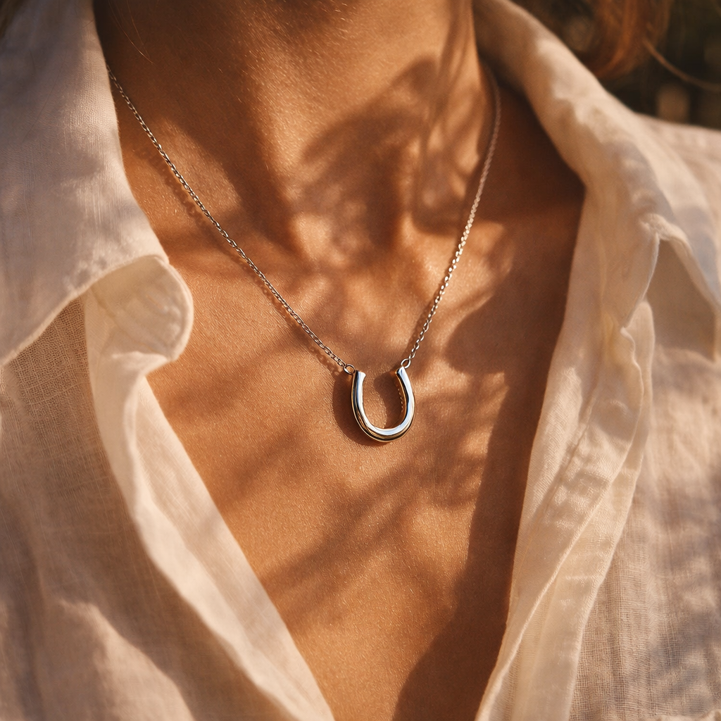 Svavi "Horsey" | Minimalist Everyday Horseshoe Pendant Necklace in Sterling Silver